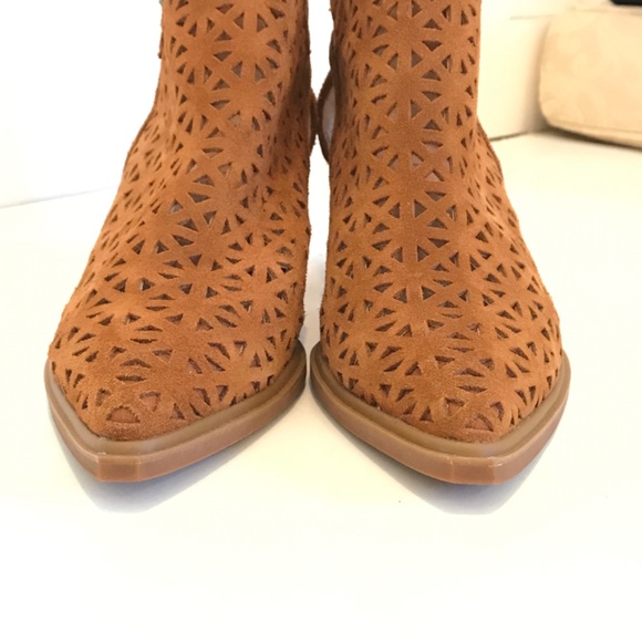 SBICCA Suede Ankle Boots Bohemian Chunky Block Heel Booties Women’s Size 7 - Picture 10 of 16